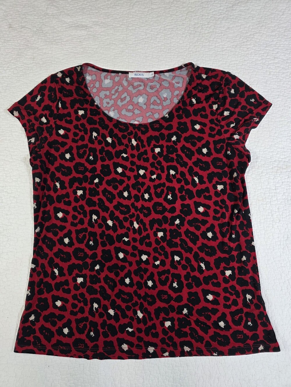 Ricki's Red Leopard Print T-Shirt Blouse